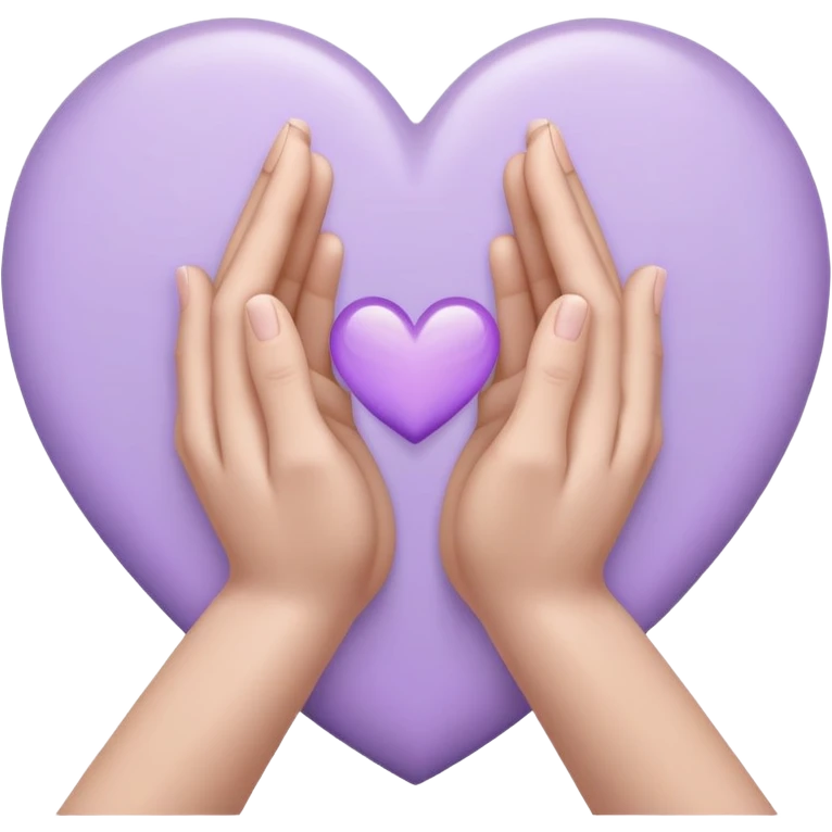 Hands joined in prayer with a pale purple heart emoji