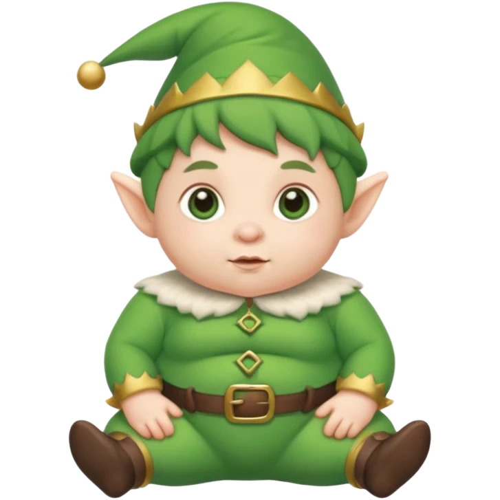 Chubby elf baby with green outfit emoji