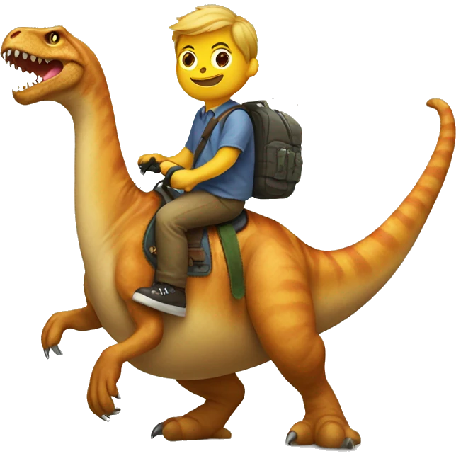 Cat riding a dinosaur emoji