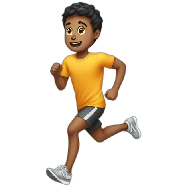 A boy jogging backwards emoji