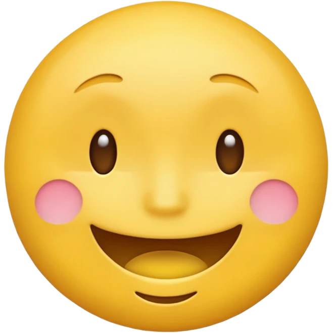 Emoji, yellow round smiling face, closed mouth emoji
