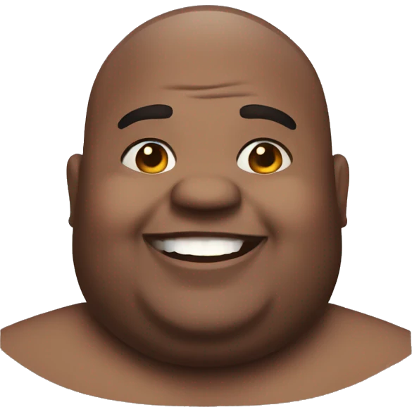 Happy fat black guy bald emoji
