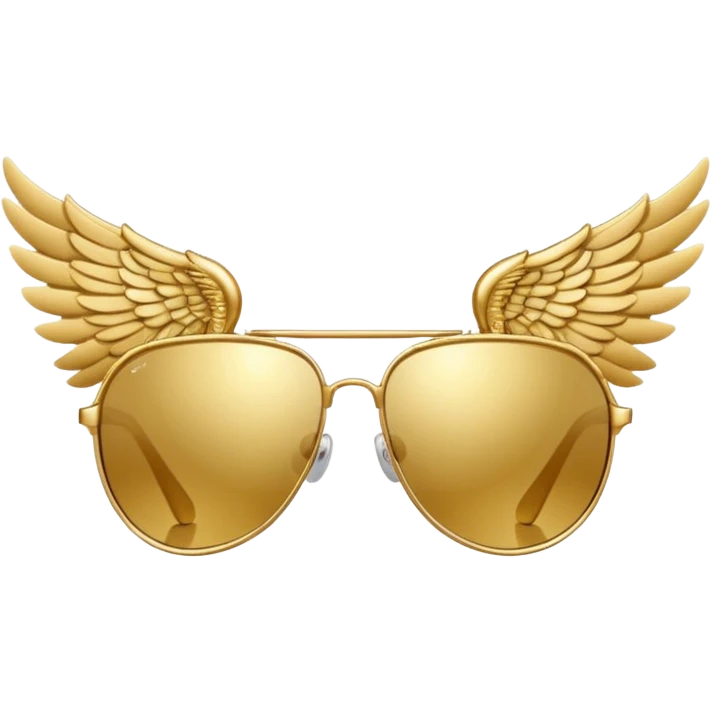 fancy gold sunglasses with wings emoji