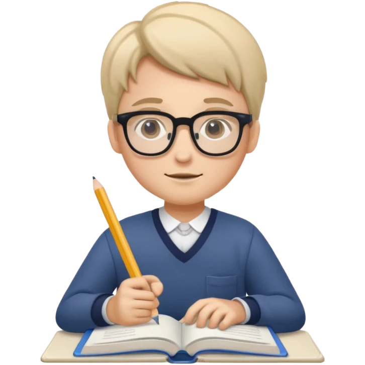 The student is studying with textbooks and notebooks open emoji