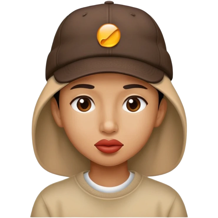 lip bite and a backwards hat on emoji