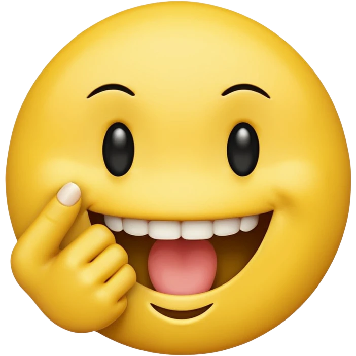Smiley biting a finger emoji