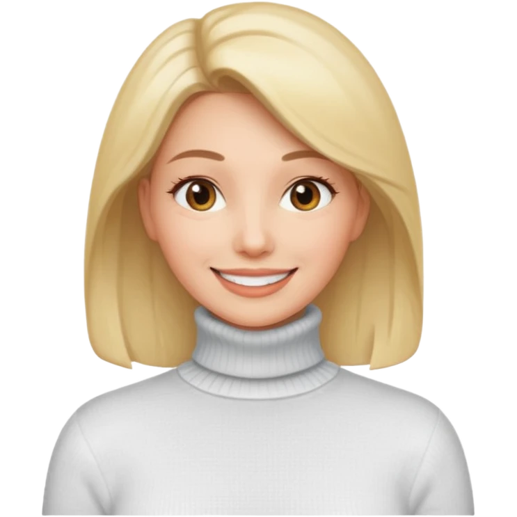white turtleneck sweater on woman emoji