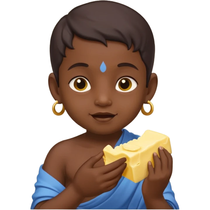 Little Krishna eating butter  emoji