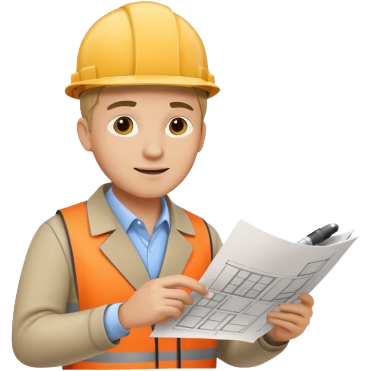 an architect studying a building plan emoji