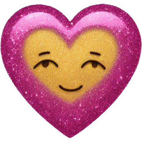 glitter heart with a outline emoji