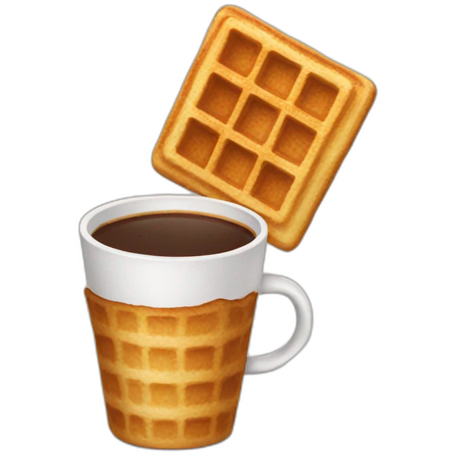 Coffee with a waffle emoji