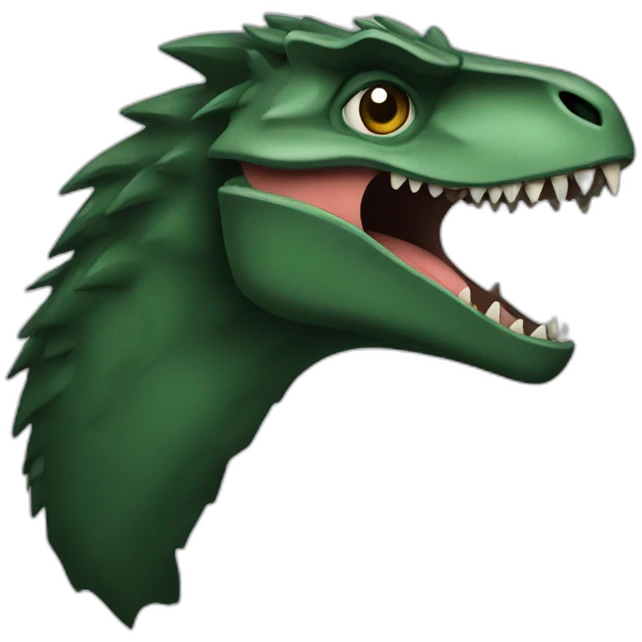 dark green vicious raptor head emoji