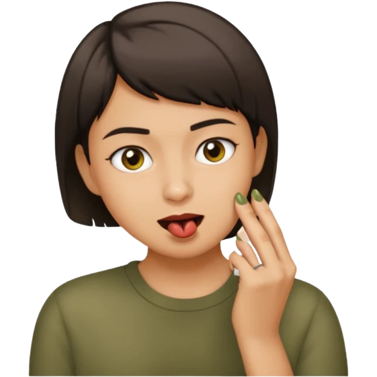 Emoji de una persona mordiéndose la uña  emoji