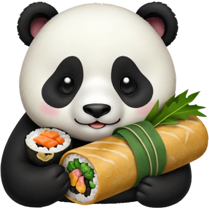 Panda eating a musubi  emoji