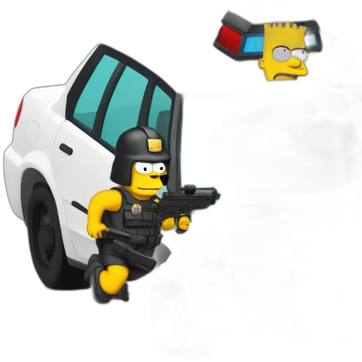Homer simpson drift contre policier emoji