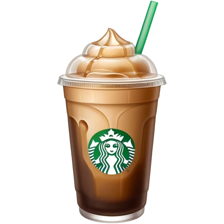 Starbuck ice coffee with ice cubes emoji