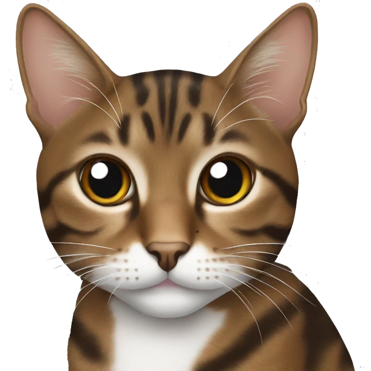 Brown tabby cat with white patches  emoji