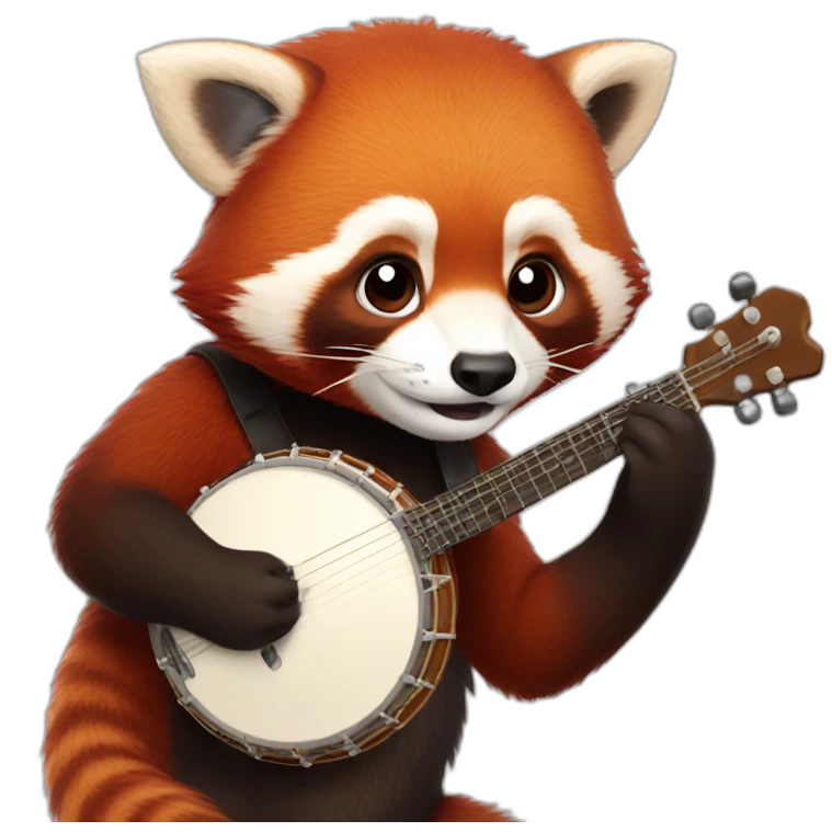 red panda playing banjo emoji