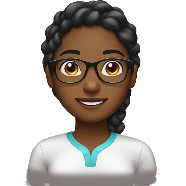 black girl with braces and glasses emoji