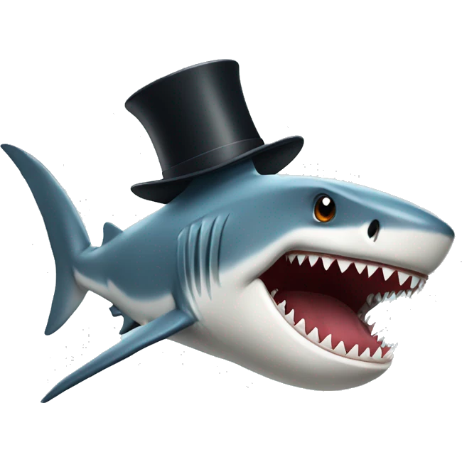 shark woth tophat emoji