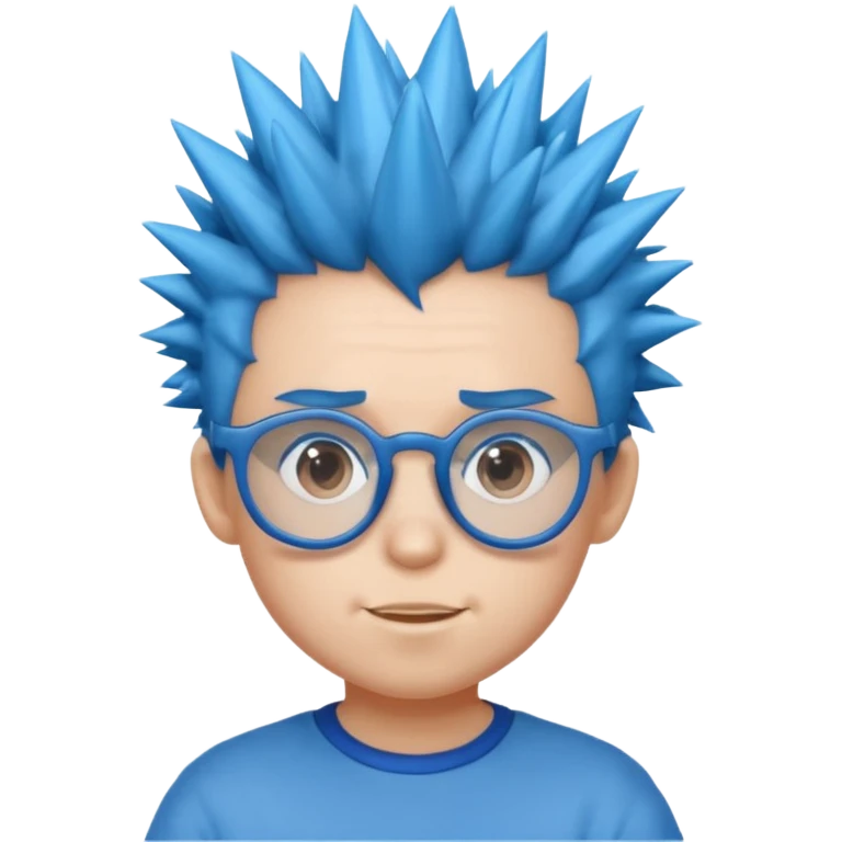 blue spiky haired kid with glasses emoji