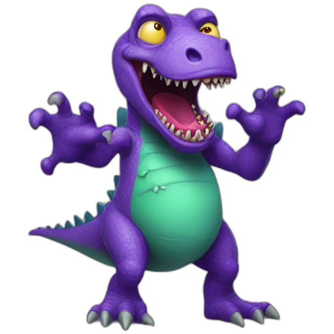 zombie barney dinosaur emoji