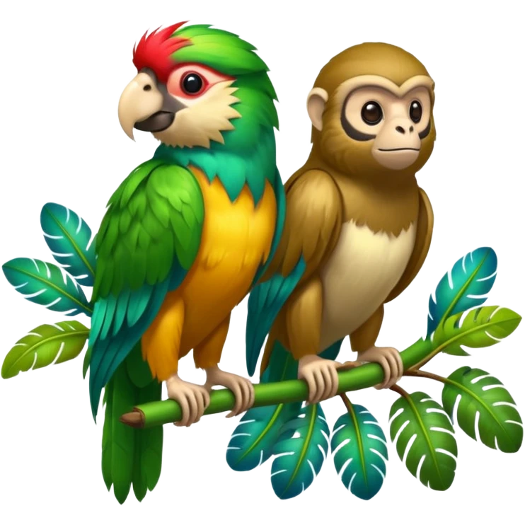 quetzal and monkey emoji