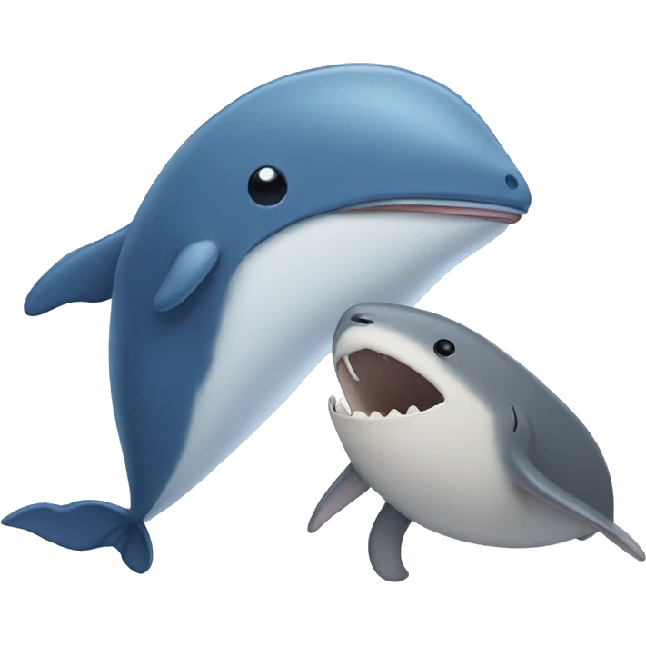 Mouse and whale playing emoji
