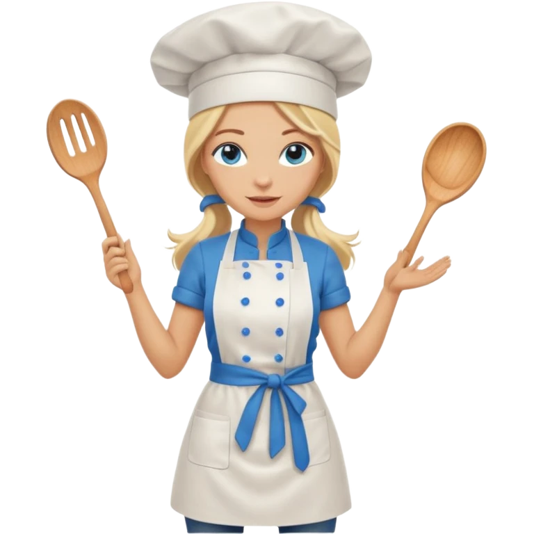 Full body 
Sexy Long Blonde hair blue eyed female chef emoji