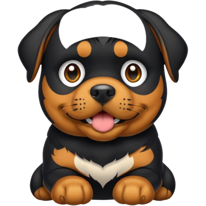 Crie um emoji de um cachorro rottweiler preto emoji