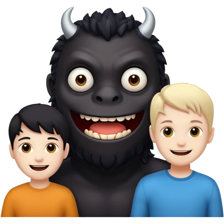 do me a black monster with kids around him emoji