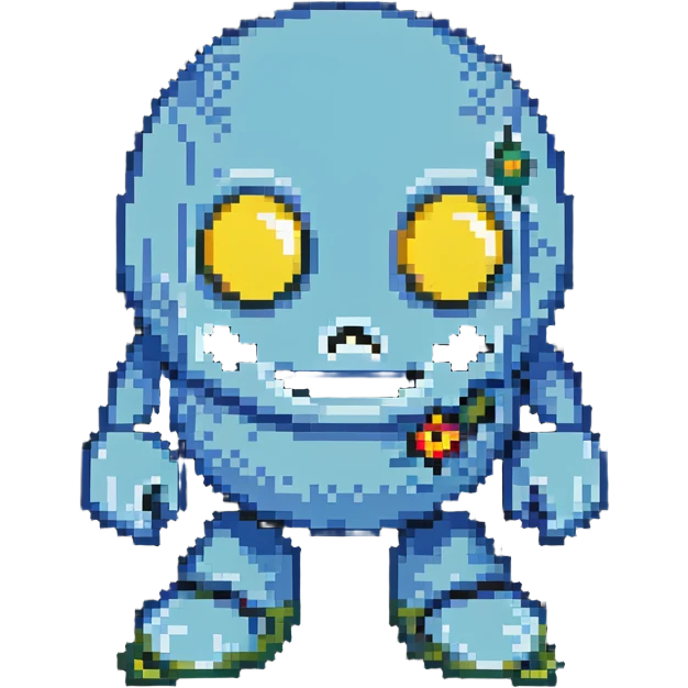 classic Pac-Man ghost character in 8-bit arcade style with wavey bottom edge emoji