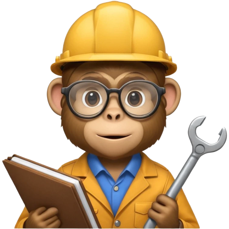 Monkey engineer with diploma emoji
