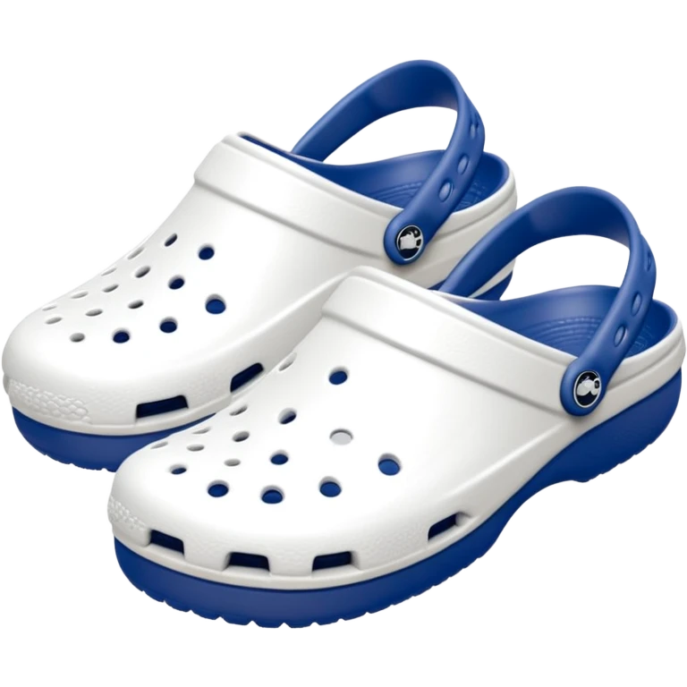 Pure white Crocs clogs, all-white straps and sole, no blue or other colors, matte white material, ventilation holes, dark background, realistic product photo, monoc emoji