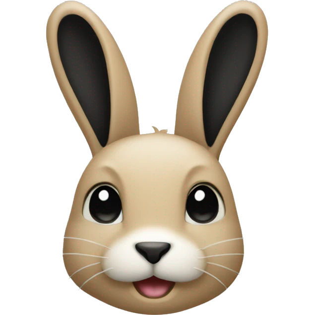 A beige  rabbit with black tâches Pls  emoji