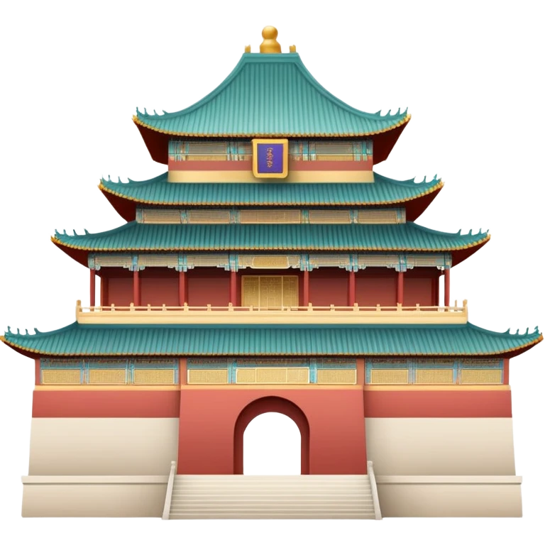 Imperial Chinese palace building, subtle colors, default emoji style emoji