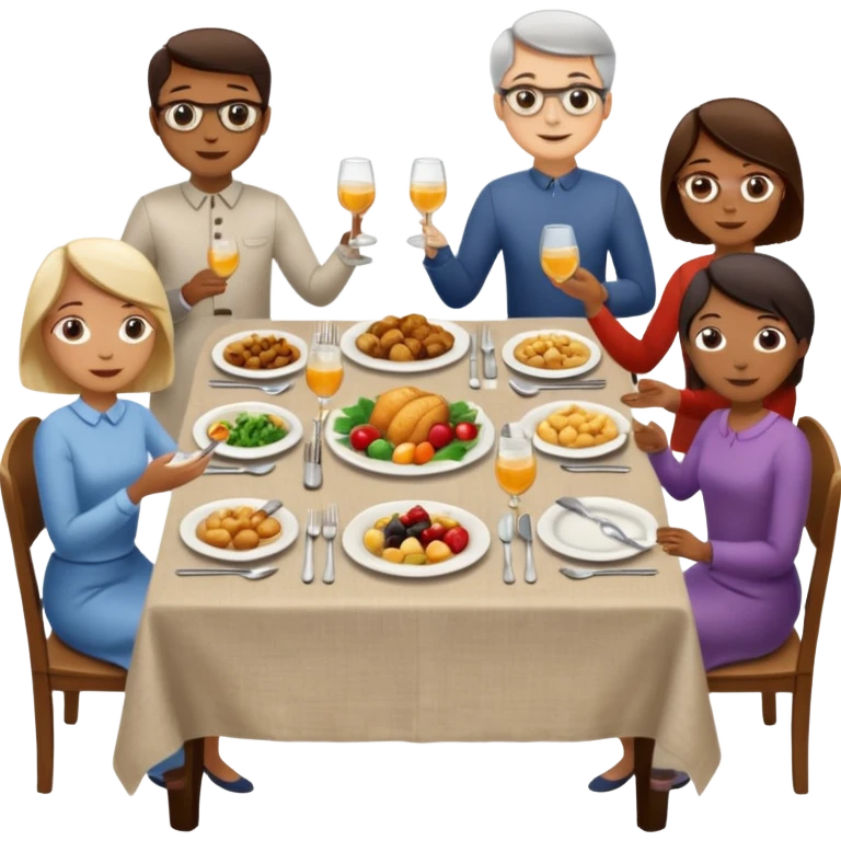 set table for shared dining with people emoji