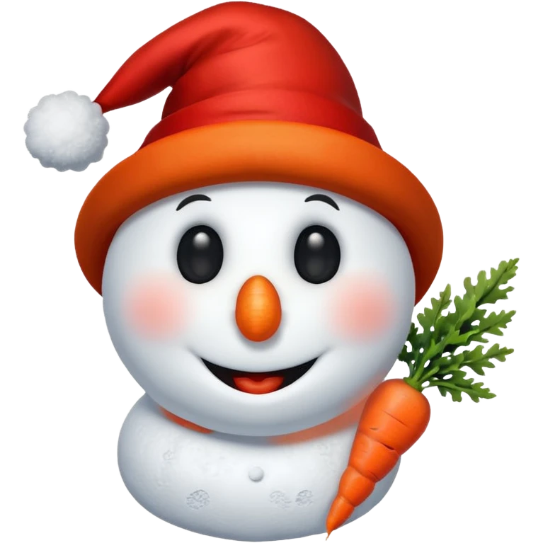 snowman head with red hat and carrot nose emoji