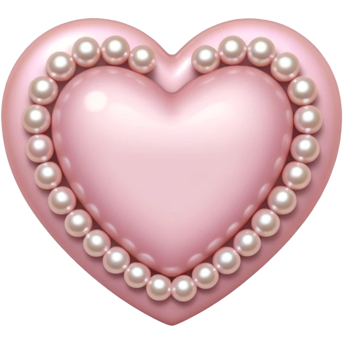 Pale pink heart with pale pink pearls around it  emoji