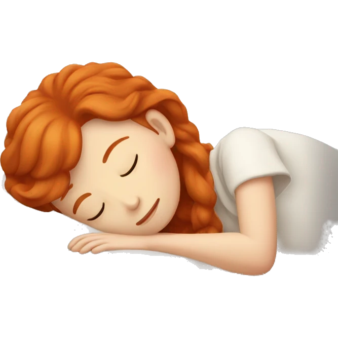 redhead girl sleeping emoji