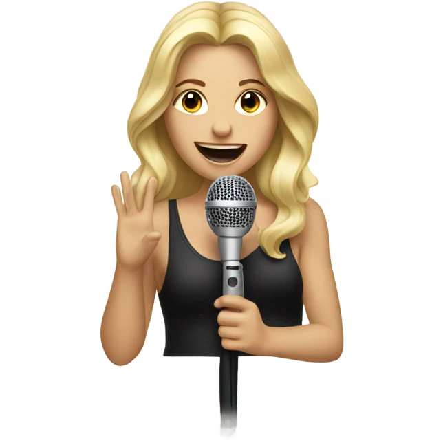 Super star blonde With a microphone emoji