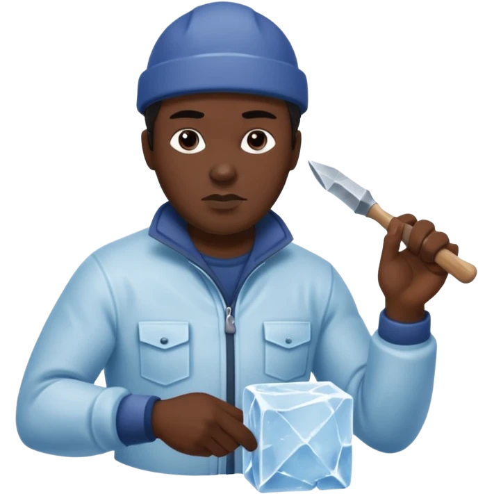 Ice Sculptor black man emoji