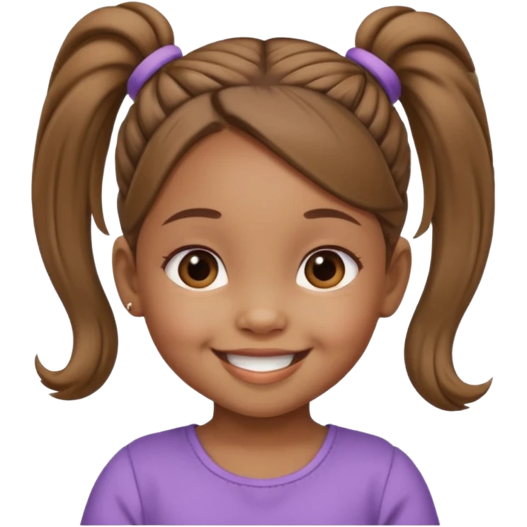 brown baby girl with ponytails hairstyle  emoji