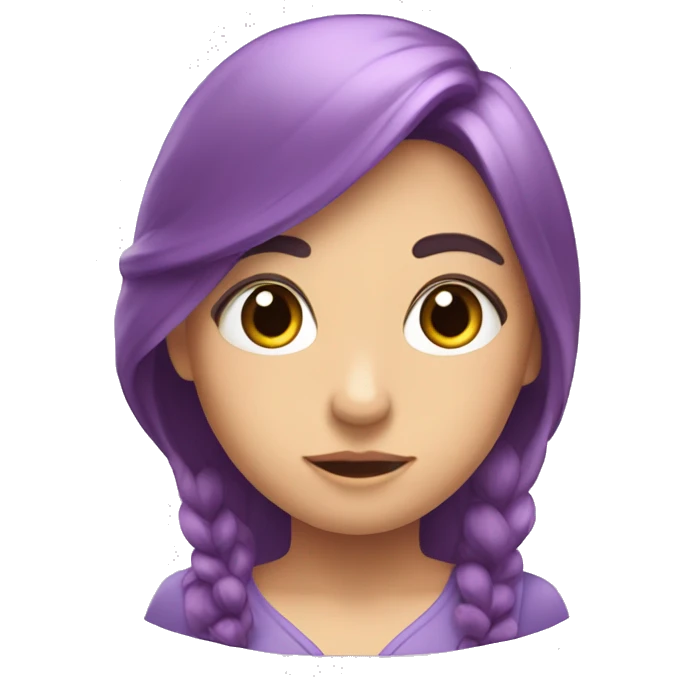 hada pelirroja con alas lilas emoji