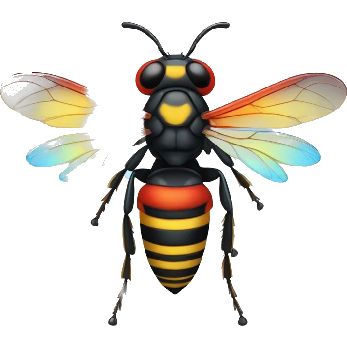German black red yellow Wasp blue iridescent wings emoji