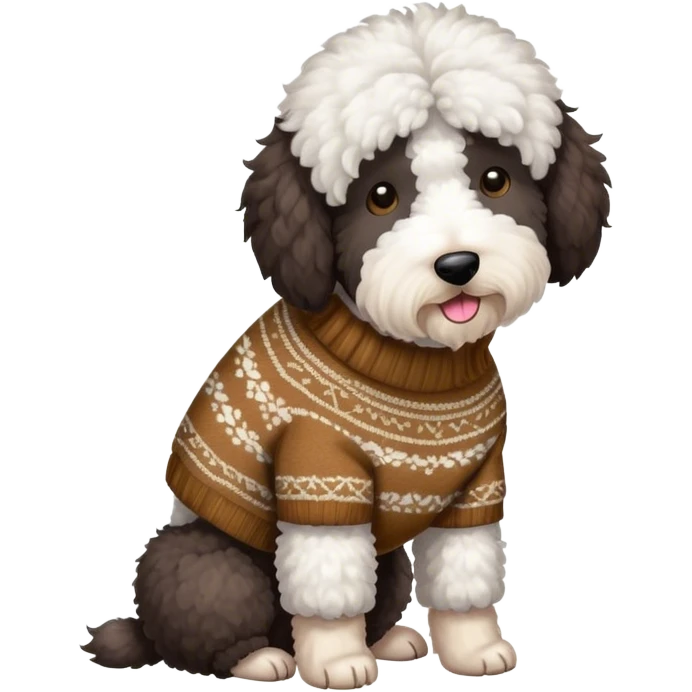 Sheepadoodle wearing a sweater  emoji