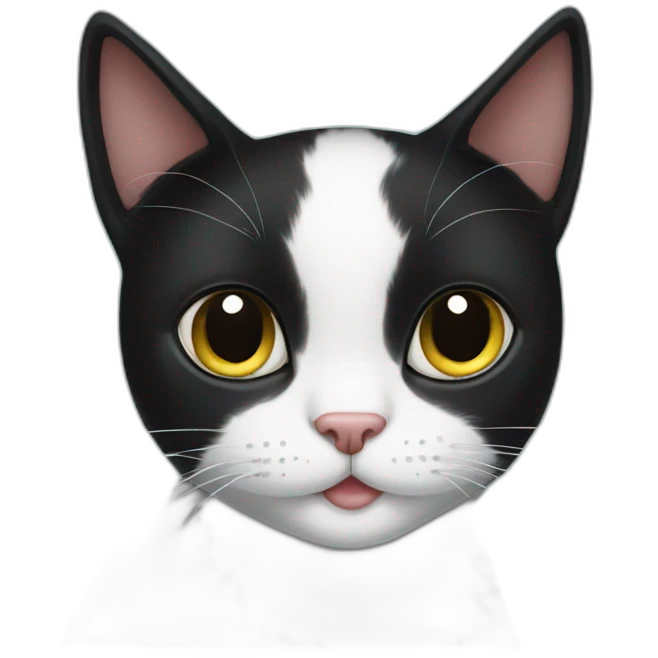Black cat with White birthmark like heart emoji