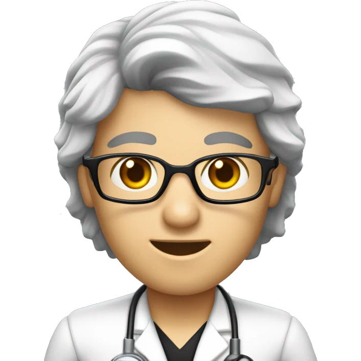 radiologista branco com cabelo curto e preto sem oculos emoji