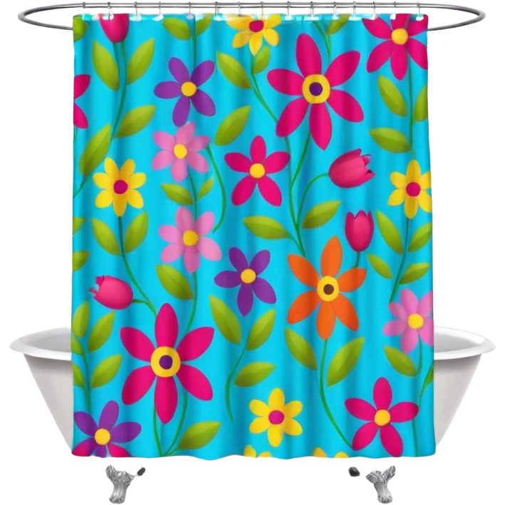 colorful shower curtain emoji