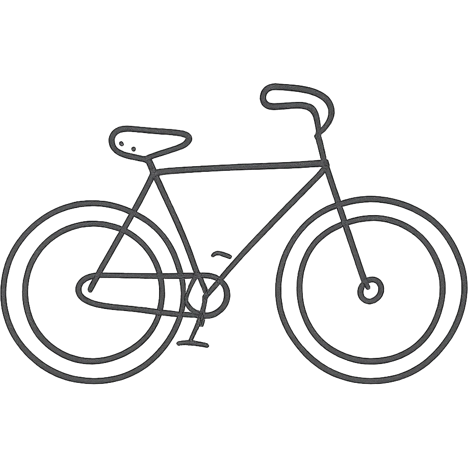 hand-drawn outlined bike icon emoji
